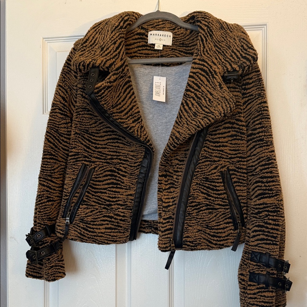 Marrakech Women's Zebra Stripe Teddy Jacket